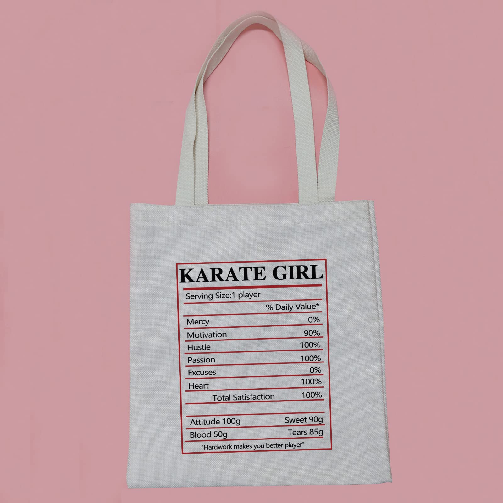 PWHAOO Karate Canvas Tote Bag - Durable Martial Arts Training Bag for Karate Players & Teams - Perfect Gift for Karate Lovers - Great for Dojo, Competitions & Daily Use