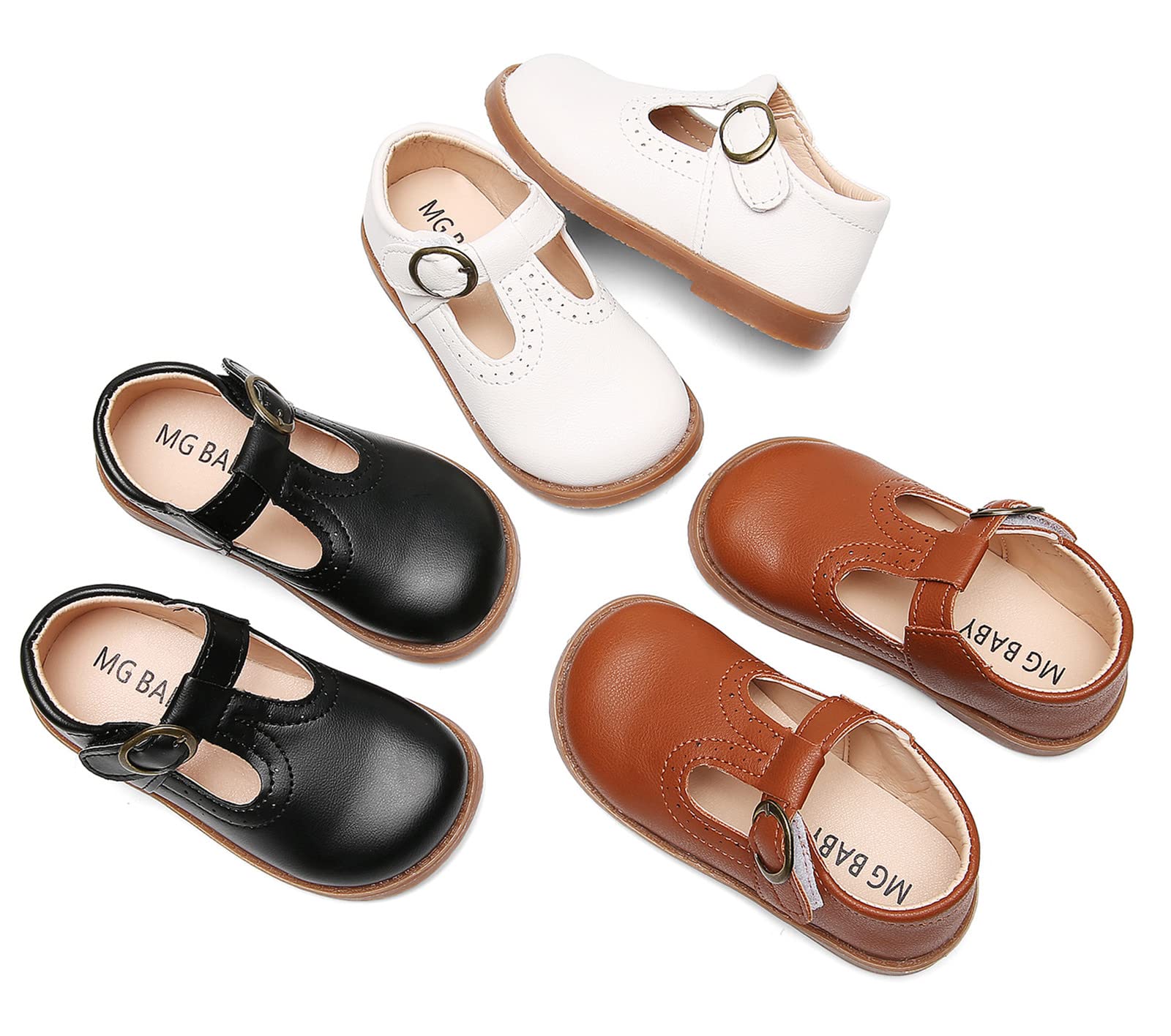 DADAWEN Girls Mary Jane Shoes - Classic School Uniform Flats for Dress & Formal Wear - Comfortable & Stylish for School, Church, and Special Occasions