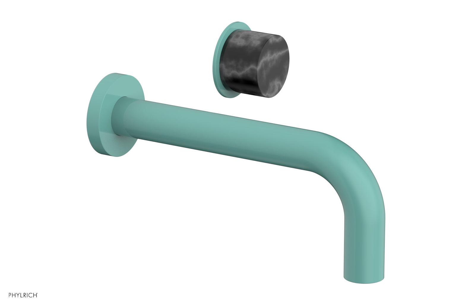 Premium Single Handle Wall Mount Lavatory Faucet - Black Marble Handle (Model 230-17) for Bathroom Sink & Powder Room Upgrade