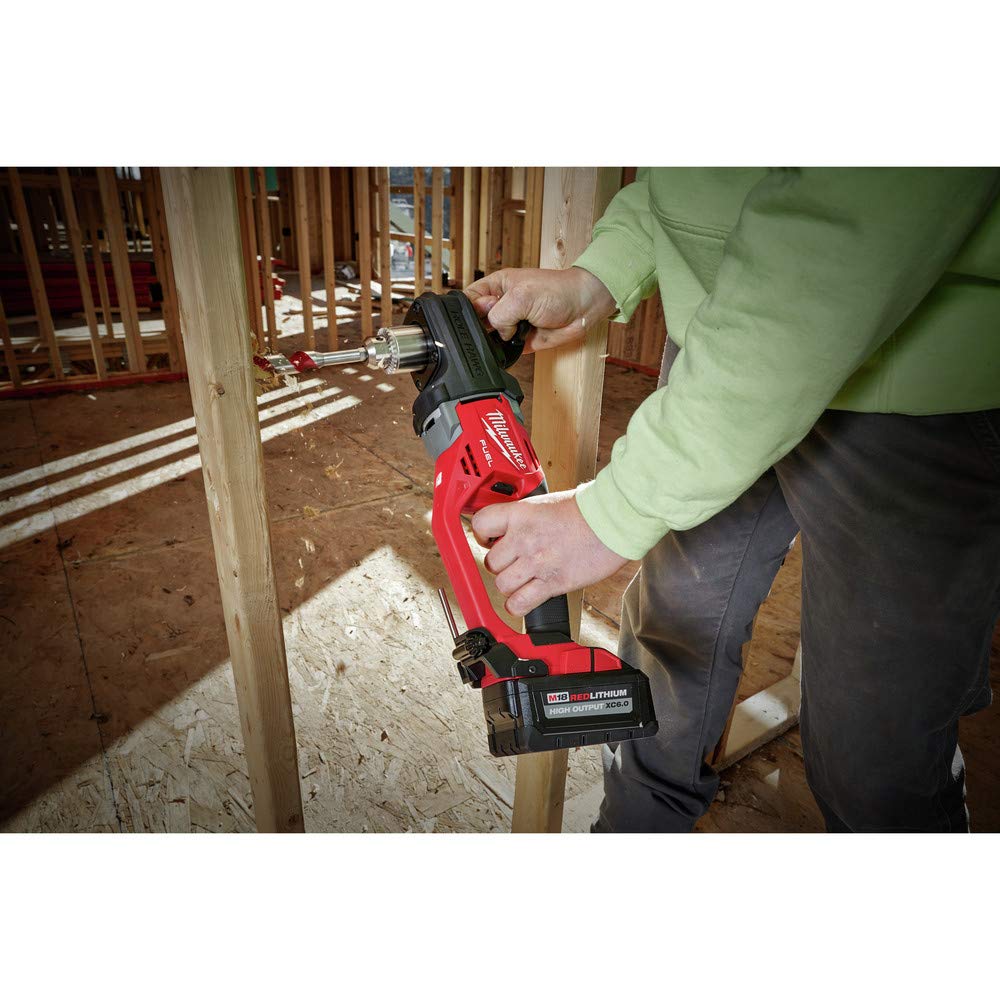 Milwaukee 2807-20 M18 FUEL HOLE HAWG Brushless Cordless Right Angle Drill - 1/2 Inch Chuck, 18V Lithium-Ion Battery (Tool Only) - Perfect for Tight Spaces, Plumbing, Electrical Work & Construction Projects
