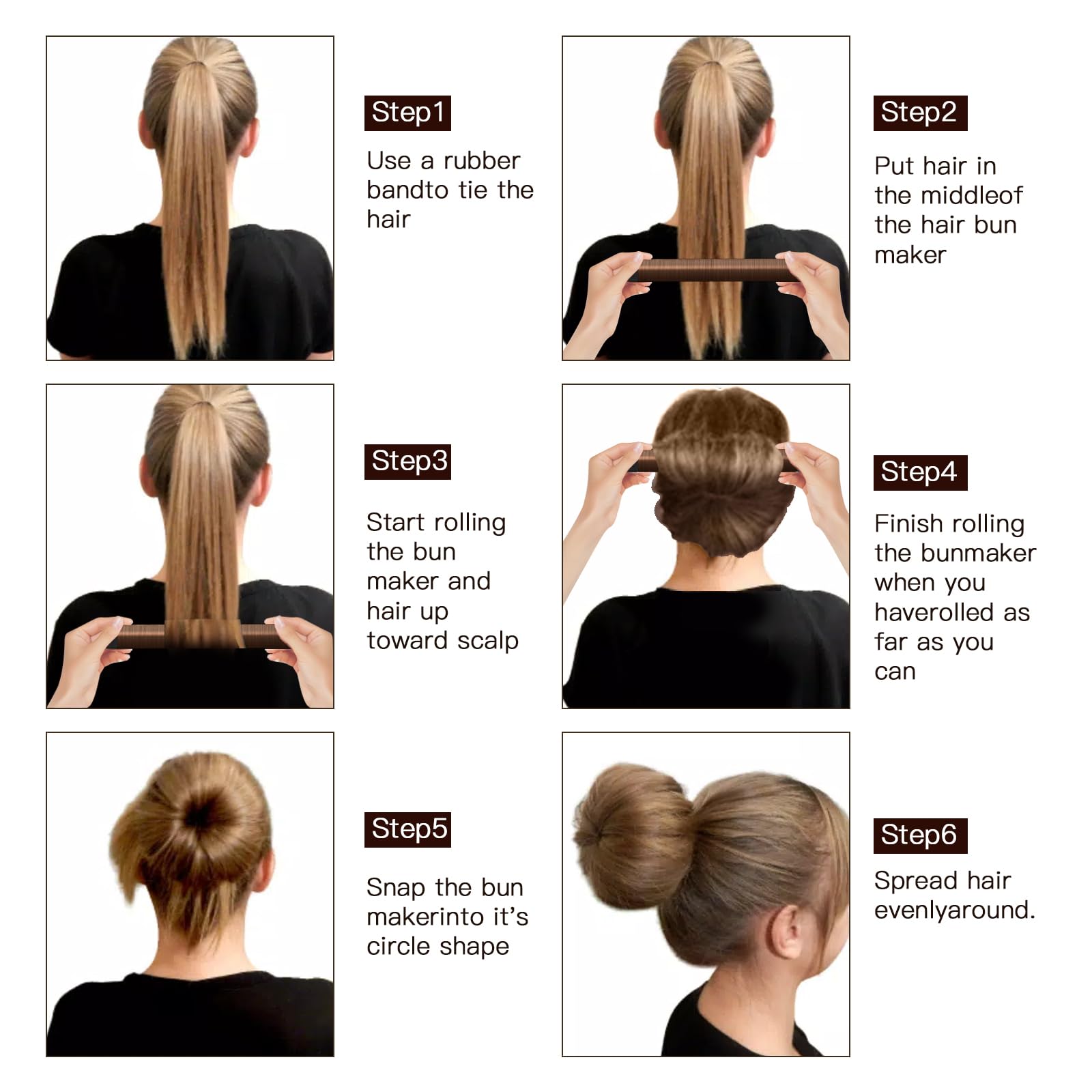 4-Piece Hair Bun Maker Set - Magic Donut for Women & Kids | DIY Hair Shaper Tool for Ballerina & Updo Hairstyles | Perfect for Long Hair Styling at Home, School or Special Events