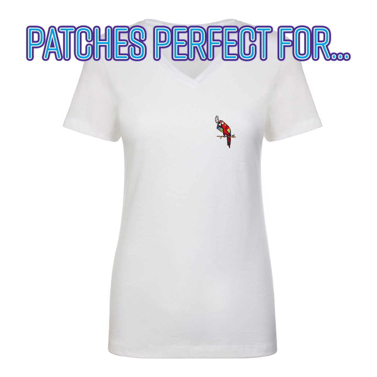 Pot Smoking Pals Parakeet Bird Parrot Iron-On Embroidered Patch - Fun Cannabis-Themed Applique for Jackets, Hats & Backpacks