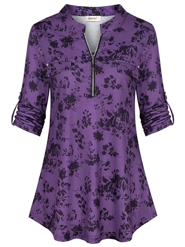 Purple Black Floral