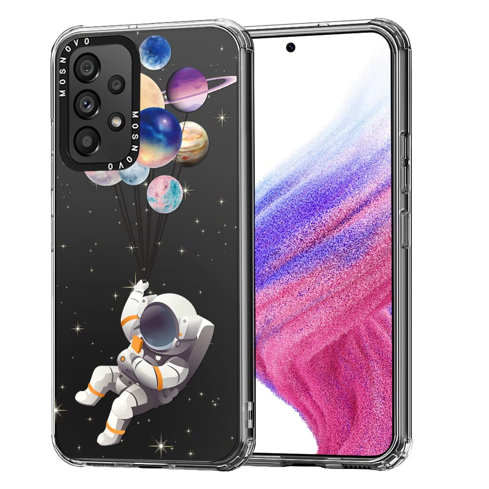 MOSNOVO Clear Slim TPU + PC Case for Samsung Galaxy A53 5G - Shockproof Protective Phone Cover with Astronaut Design | Perfect for Everyday Use, Travel & Outdoor Activities