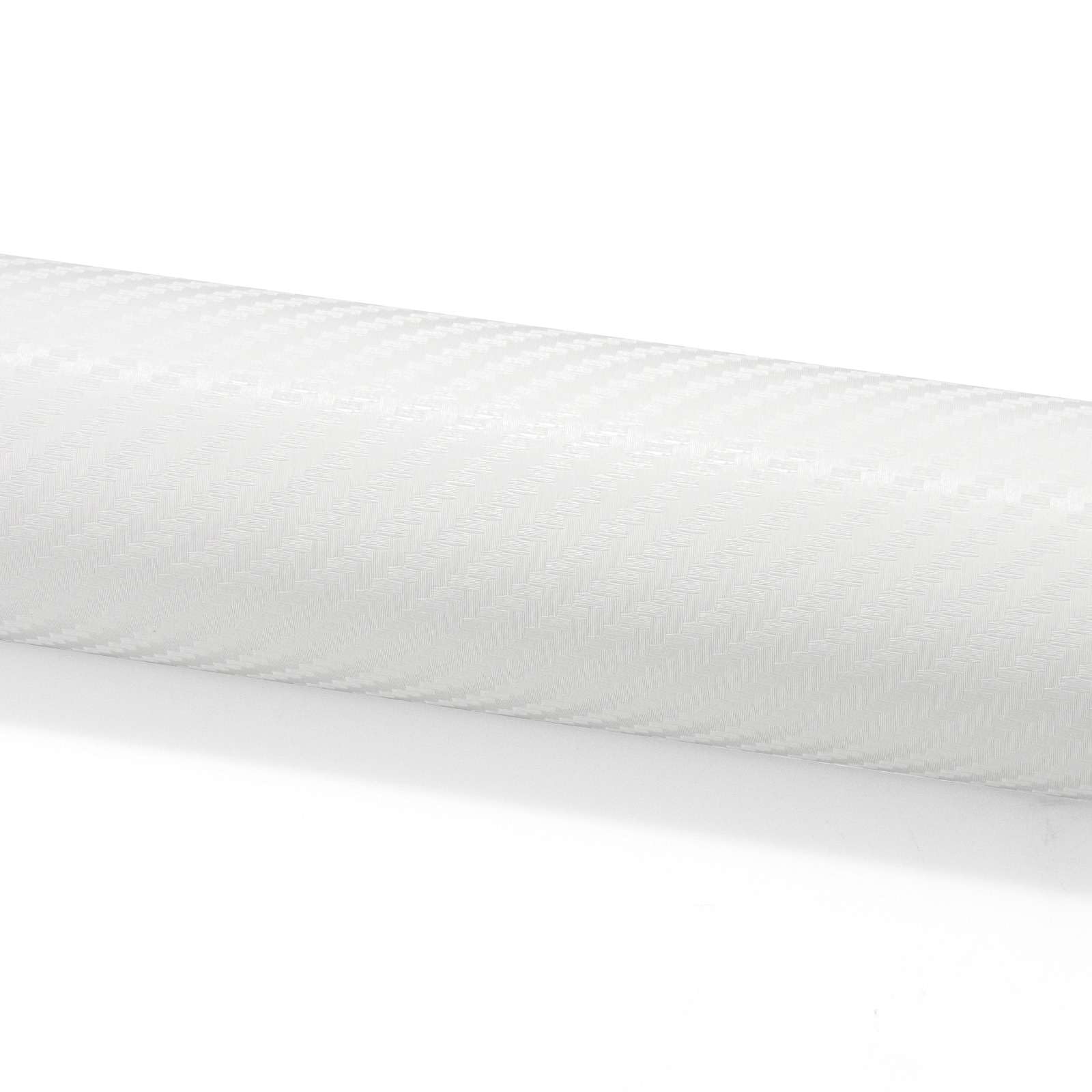 Premium 3D Carbon Fiber Vinyl Wrap - White Matte Car Sticker Decal Sheet (5FT x 50FT) - Bubble-Free Application with Tool Kit - Perfect for Vehicle Customization, Laptop Skins & Home Decor