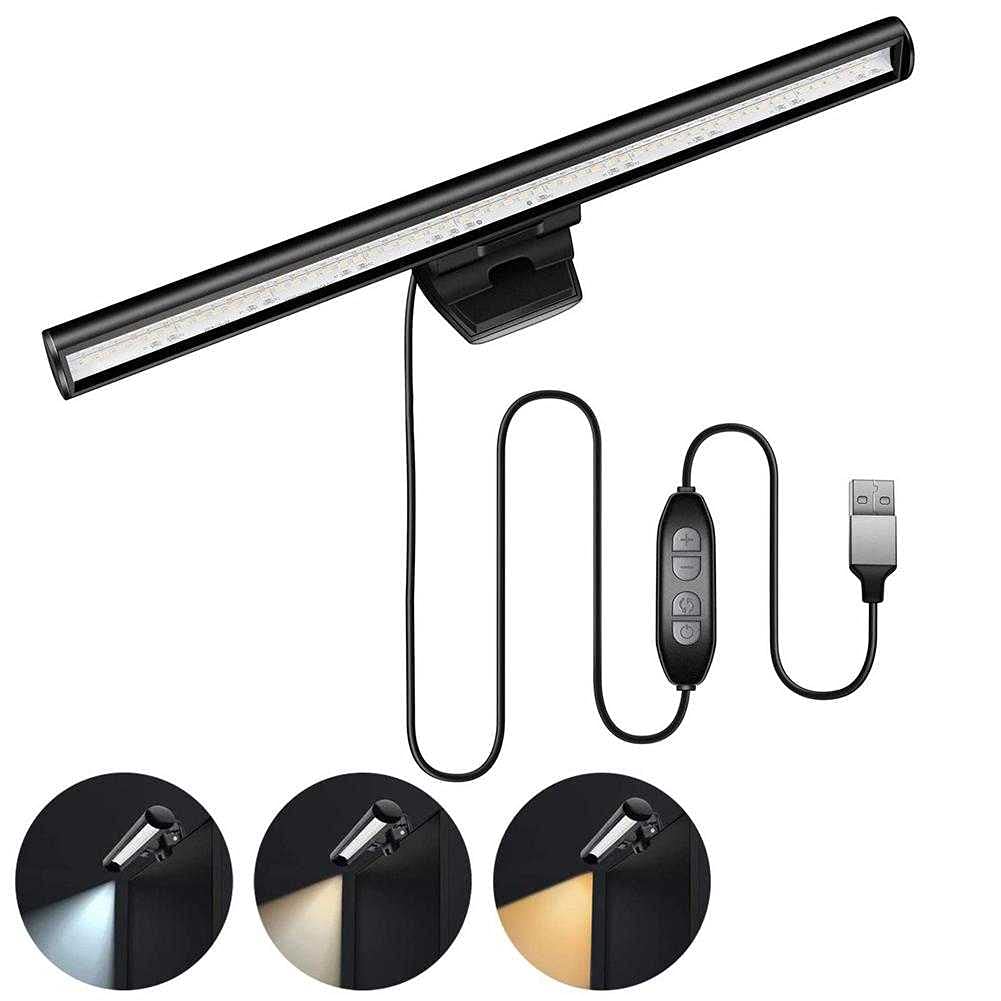USB LED Monitor Light Bar - Adjustable Computer Screen Lamp for Laptop/Desktop, Dimmable Reading Light with Eye Protection for Office, Study Room & Gaming Setup