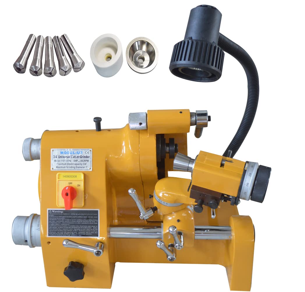 TECHTONGDA Professional Drill Bit Sharpener & End Mill Grinder - 220V R8 Collect Sharpening Machine for Twist Drills & Cutting Tools | Perfect for Metalworking, Woodworking & DIY Projects