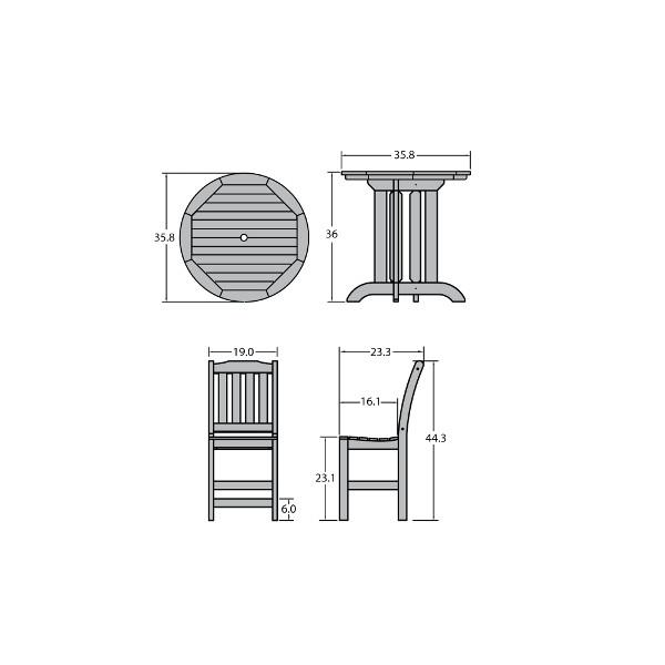 Lehigh 3-Piece Round Counter Height Outdoor Patio Dining Set with Weather-Resistant Chairs - Perfect for Backyard, Garden, and Poolside Entertaining