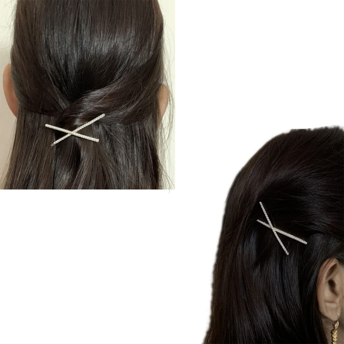 GADINFASHION™ Golden Juda Hair Pins for Women - Crystal Rhinestone Bridal Hair Accessories for Wedding & Special Occasions - Pack of 2 with Pin Holder - Perfect for Brides, Bridesmaids, and Formal Events