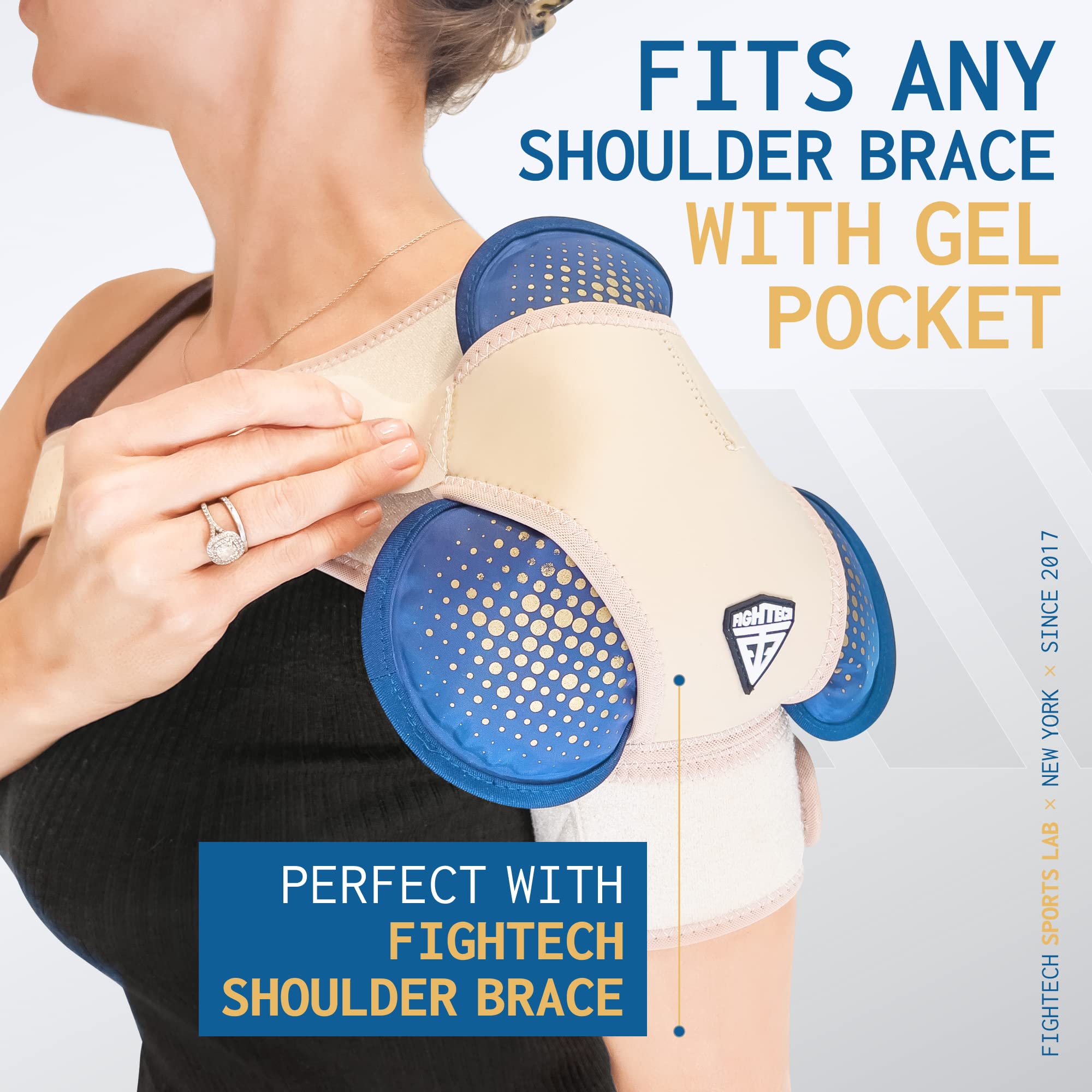 Reusable Gel Ice Pack for Pain Relief - Hot & Cold Therapy for Rotator Cuff, Bursitis, Swelling - Flexible Hinge Joint Design (2-Pack) | Perfect for Sports Injuries, Post-Surgery Recovery & Muscle Soreness