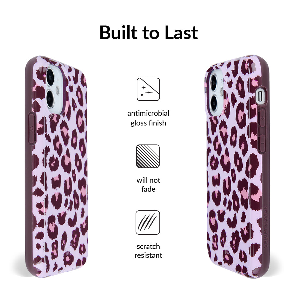 Stylish Pink Leopard Print iPhone Case - Trendy Protective Cover for iPhone Models | Perfect Gift for Women & Girls | Great for Everyday Use, Travel & Fashion Accessories