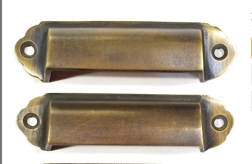 Vintage Brass File Cabinet Handles 3-1/8