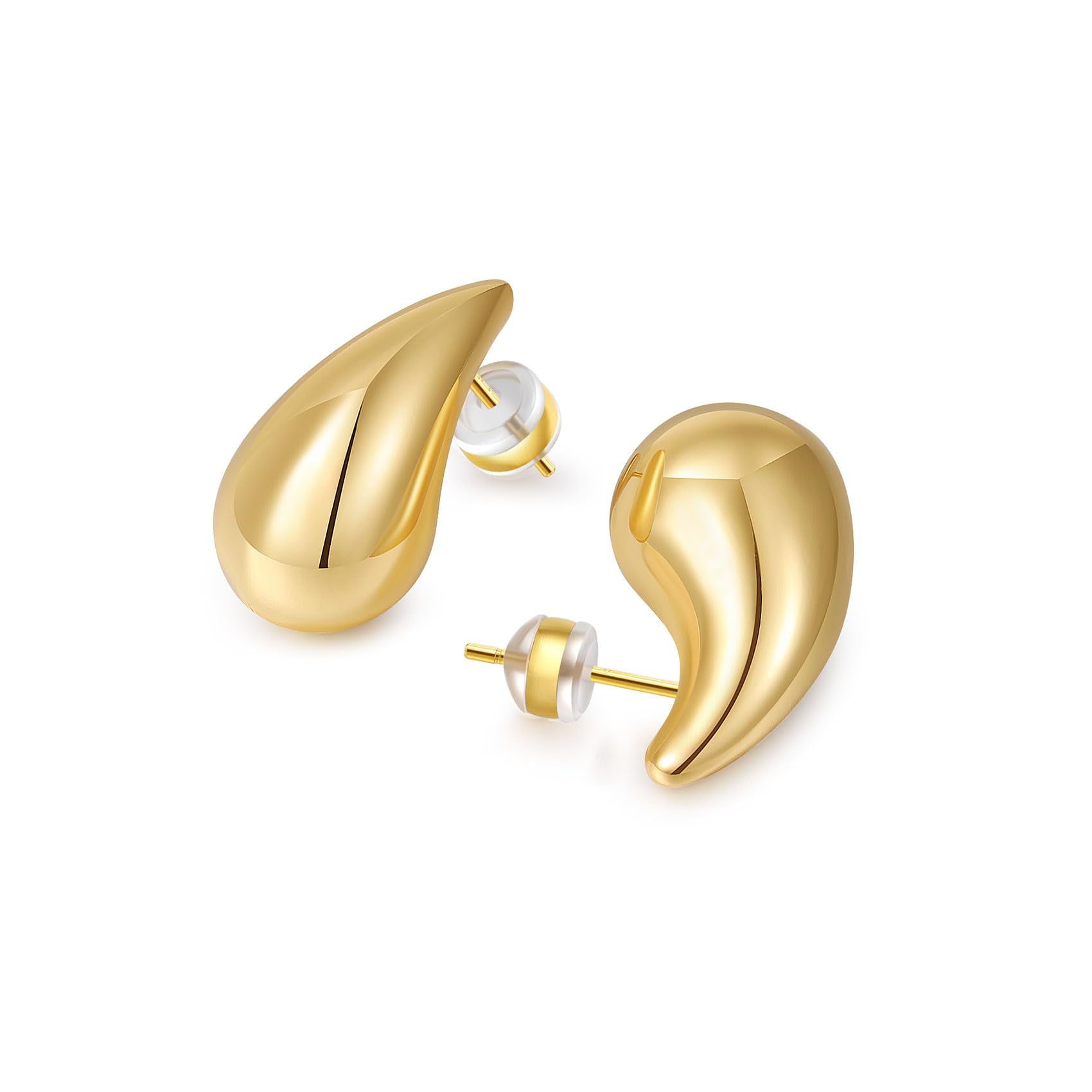 Chunky Gold Hoop Earrings for Women - Lightweight Hypoallergenic Hollow Teardrop Earrings | Trendy Fashion Jewelry for Everyday Wear & Special Occasions