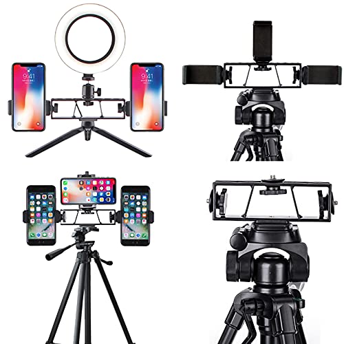 Triple Multi-Function Extension Bracket with 1/4” Screw for Tripod Stand - Perfect for Live Streaming, Photography, and Video Recording
