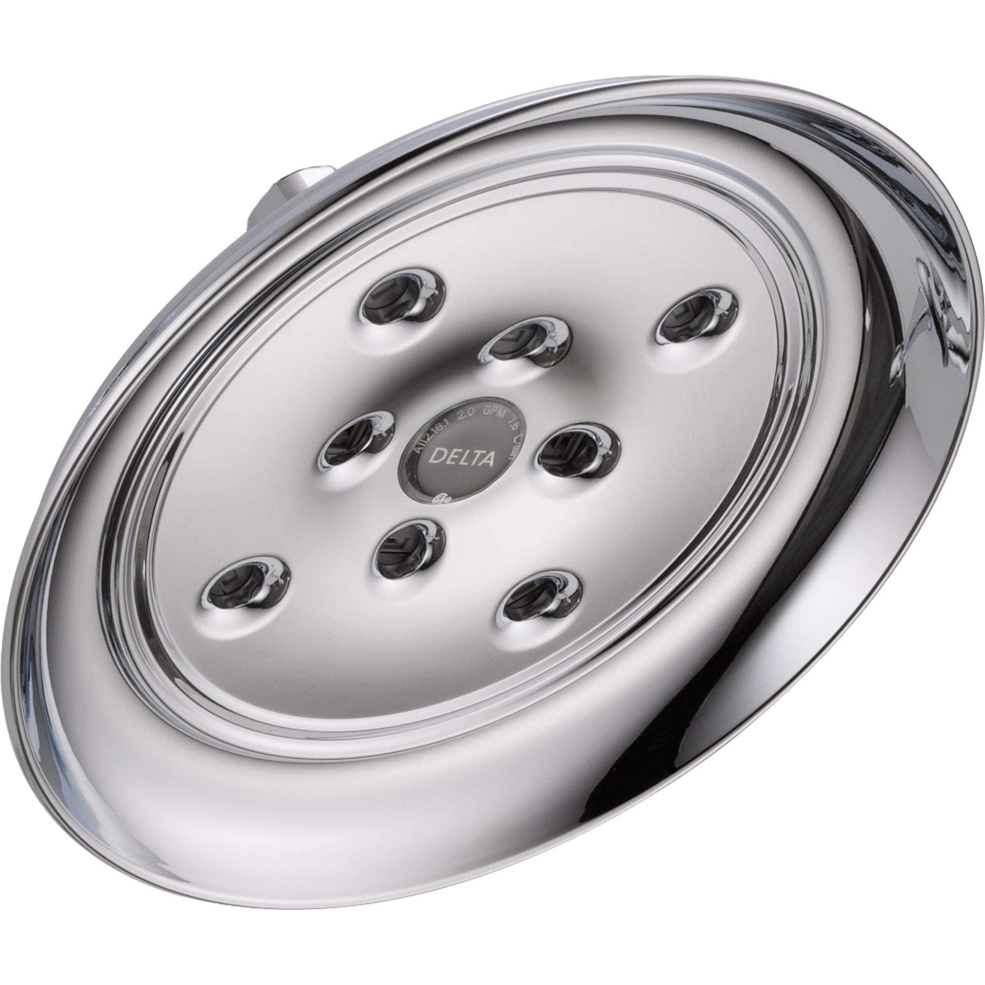 Delta 1 Spray 8 Inch Large Rain H2O Kinetic Showerhead in Chrome - High Pressure Water Saving Shower Head for Spa-Like Bathroom Experience (Model 571844) - Perfect for Master Bathrooms, Guest Suites & Luxury Hotels