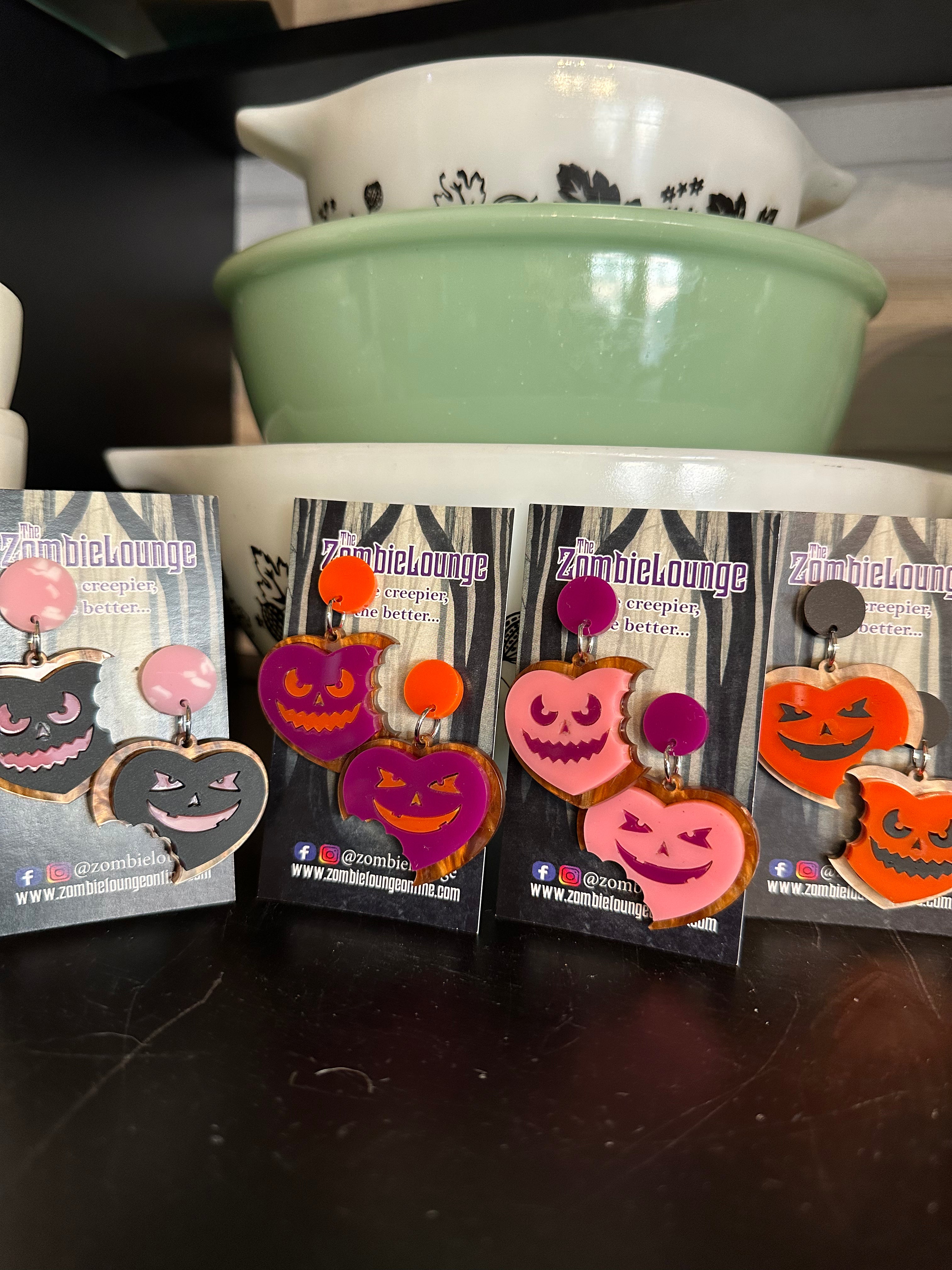 Valloween Heart Cookie Earrings - Cute Valentine's Day & Halloween Jewelry for Women - Perfect for Parties, Gifts & Everyday Wear