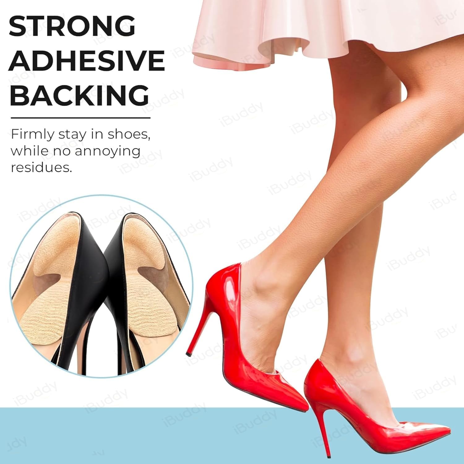 FEXMY Shoe Bite Protector & Gel Insoles for Men & Women - Self-Adhesive Heel Grips, Arch Support & Pain Relief Insoles - Prevent Blisters & Cuts - Comfortable Foot Cushion Pads (Black, Large) - Perfect for Running, Walking & Daily Wear
