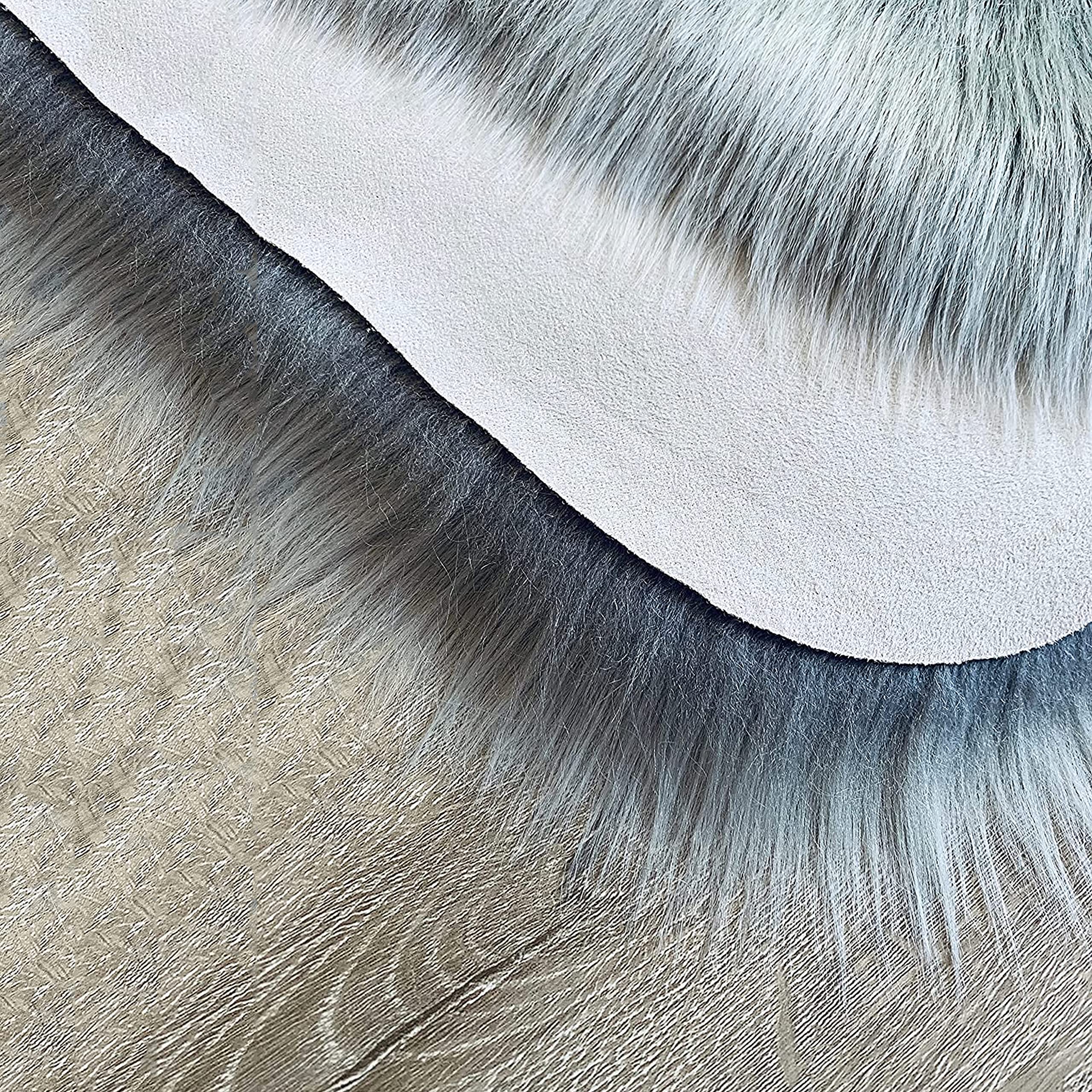 Premium Faux Sheepskin Fur Rug - Ultra Soft Fluffy Shaggy Area Rug for Bedroom, Living Room & Nursery | Non-Slip Home Decor Accent Carpet - Perfect for Cozy Floor Seating, Reading Nooks & Pet Beds (6x9 Feet, Grey)