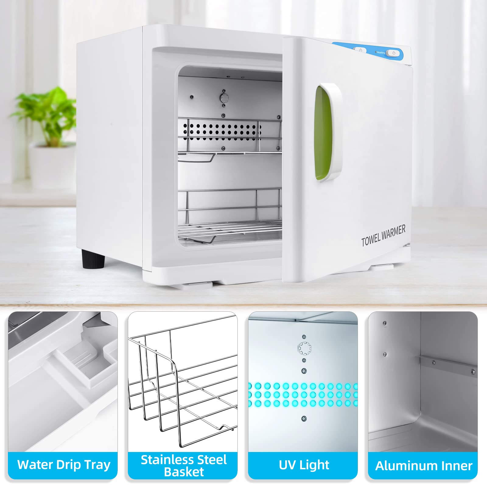 Premium 23L Large Towel Warmer Cabinet - EPA Certified Professional Massage & Spa Towel Heater - 2-in-1 Upgrade for Facials, Barber Shops & Salons - White - Perfect for Spas, Hotels & Home Bathrooms