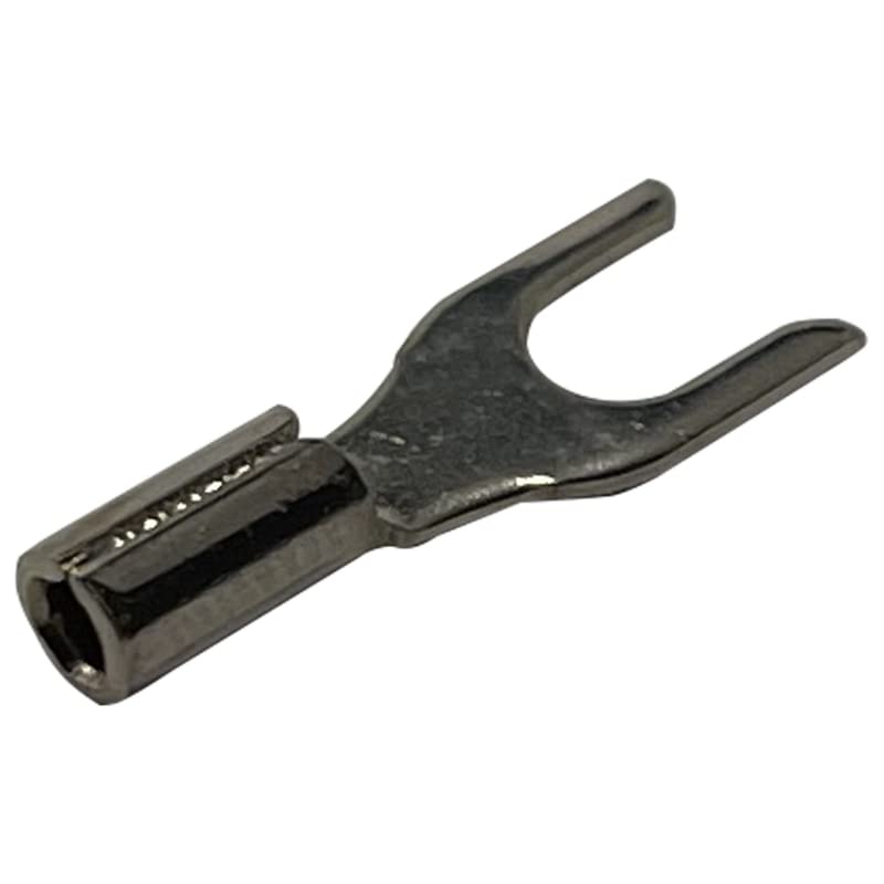 100 Pcs High Temperature Spade Connectors - 22-18 Gauge 600V 6# Stud Wire Terminals - Made in USA Electrical Crimp Connectors for Automotive, Marine & Industrial Wiring Applications