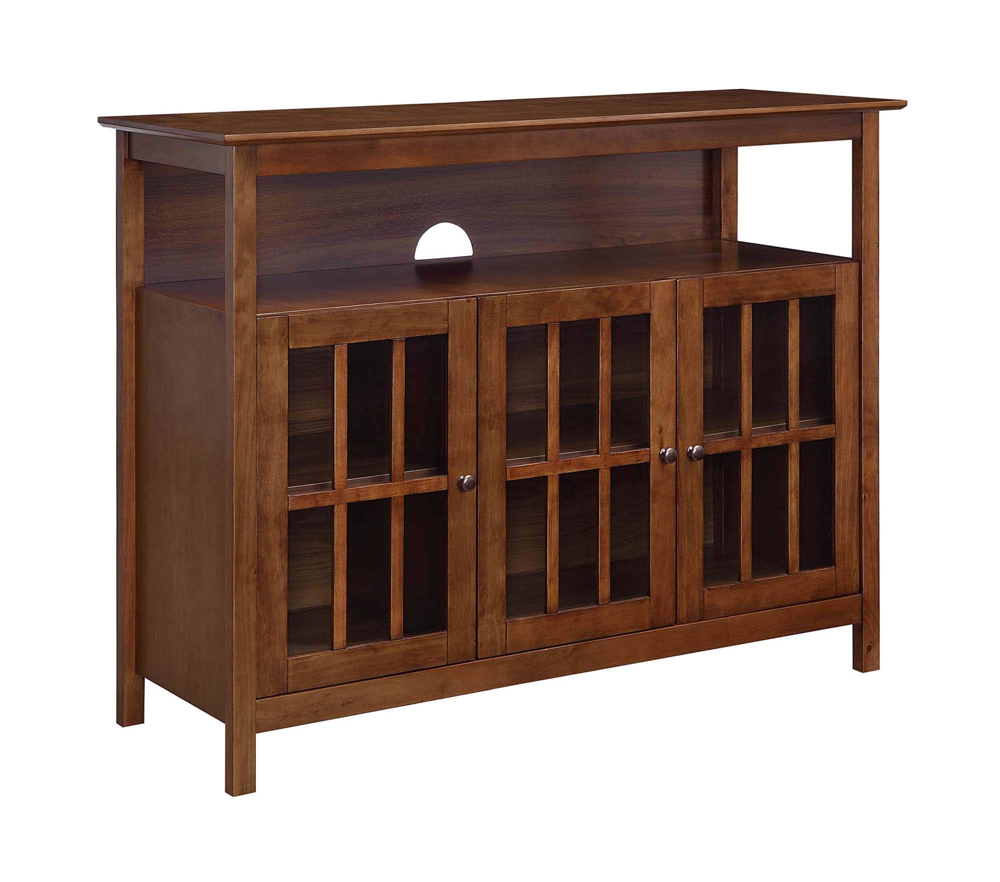 Convenience Concepts Big Sur Deluxe TV Stand with Storage Cabinets & Shelves for TVs up to 55 Inches, Dark Walnut - Perfect for Living Room, Home Theater & Entertainment Centers