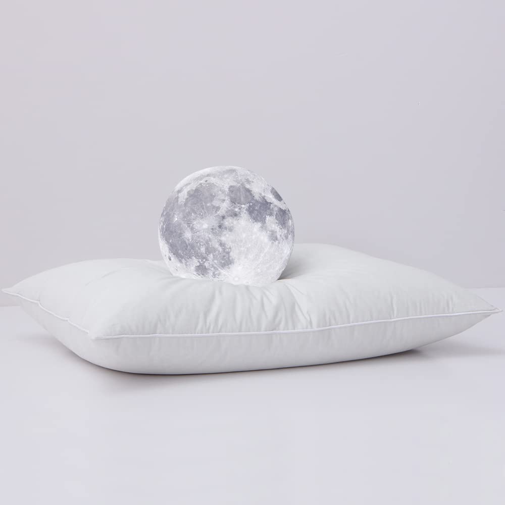 Premium Goose Feather Down Pillows Queen Size - 100% Soft Cotton Cover, Medium Firm Support for Back Sleepers - Hotel Collection (20x28 Inches) - Perfect for Side Sleepers, Stomach Sleepers & Luxury Bedding Upgrade