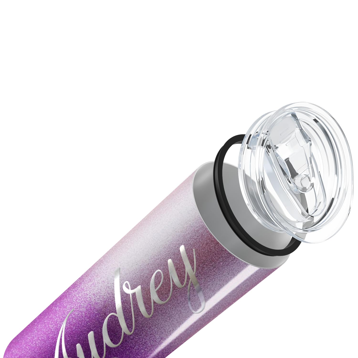 Customized 20 oz Skinny Stainless Steel Vacuum Insulated Tumbler with Lid - Personalized Laser Engraved Lavender Twilight Design - Perfect Gift for Coffee, Tea & Cold Drinks at Home, Office or Travel