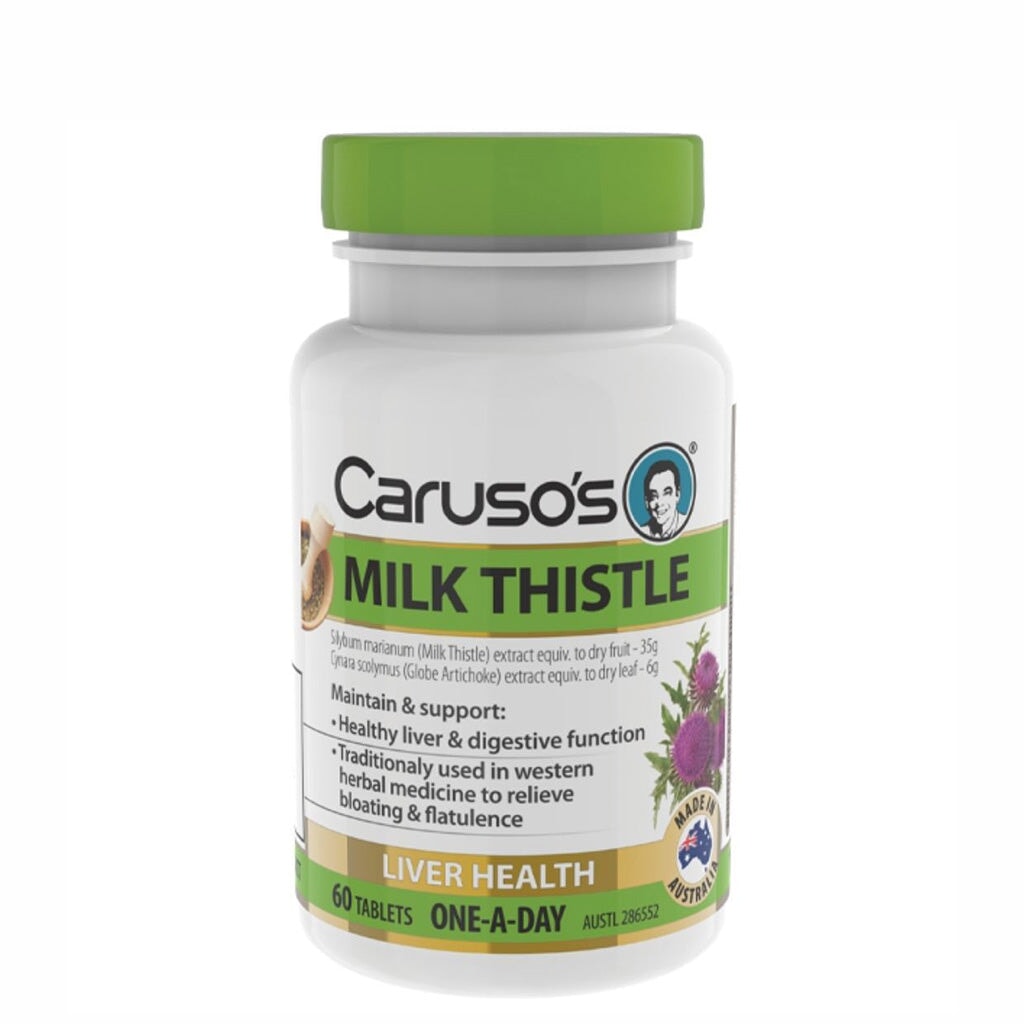 Carusos Milk Thistle Supplement - Natural Liver Detox & Support - Organic Silymarin Extract for Liver Health - Perfect for Post-Workout Recovery & Alcohol Detoxification