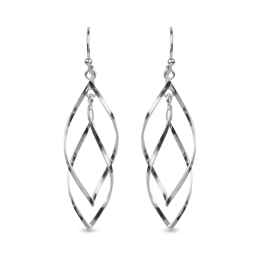 LeCalla 925 Sterling Silver Drop Earrings for Women | Lightweight Classic Linear Tear Drop Dangle Earrings | Hypoallergenic Silver Dangly Jewelry | Perfect for Weddings, Parties & Everyday Wear