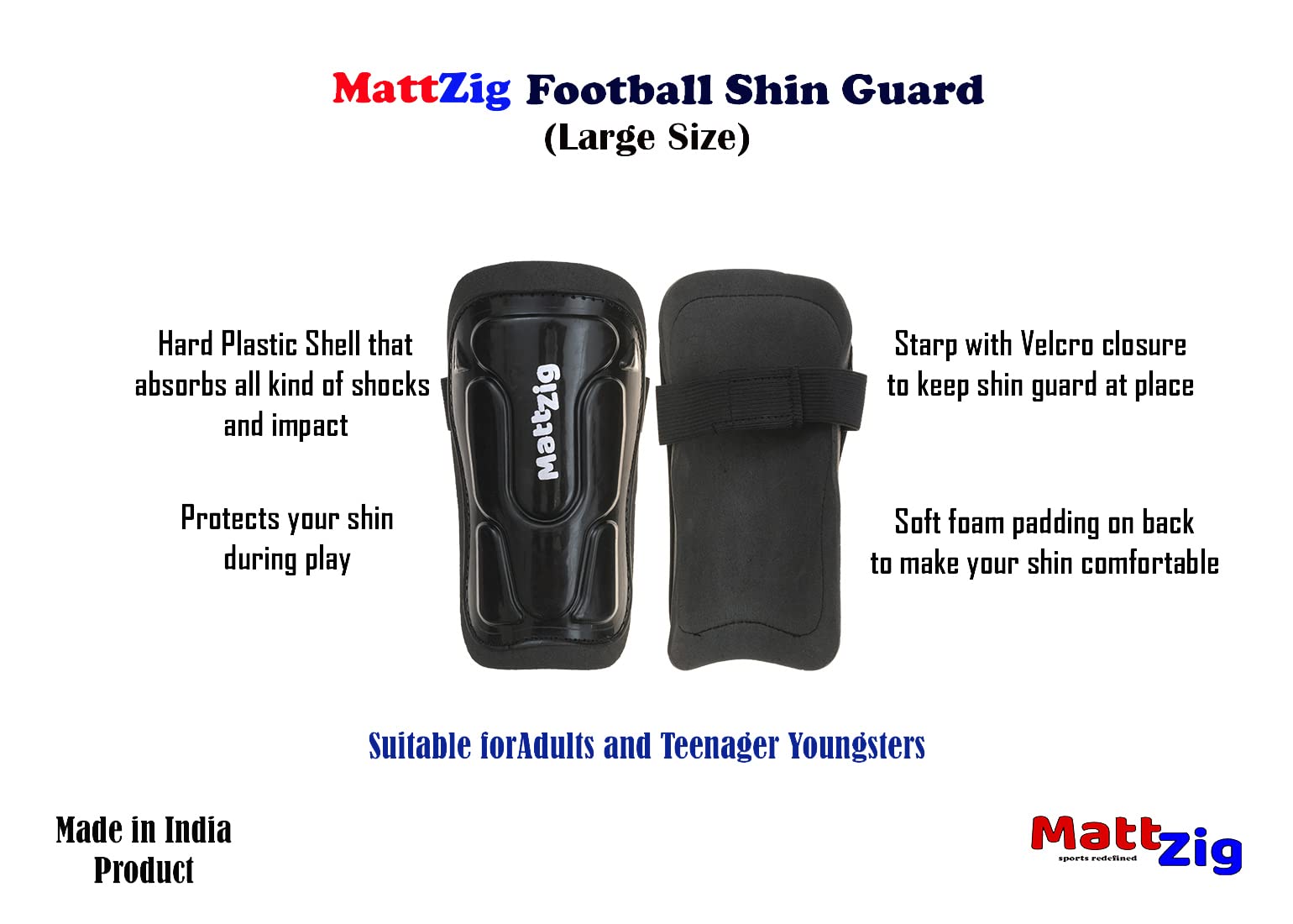 MattZig Indian Club Football Kit - Football Socks & Shin Guards Set | Perfect for Youth Soccer Training, Matches, and Team Sports