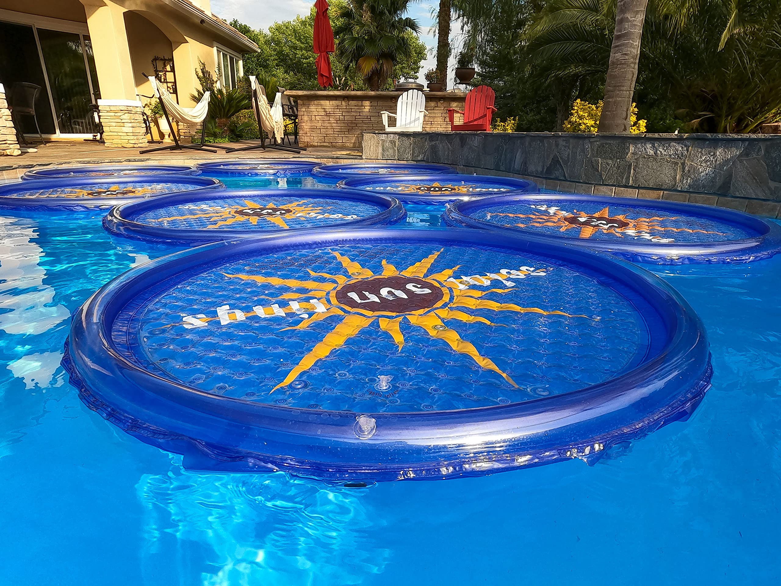 Solar Pool Heater - 9 Pack UV Resistant Solar Sun Rings for Above Ground & Inground Swimming Pools, Hot Tubs, and Spas | Efficient Water Heating Accessory | Durable Circular Solar Cover for Energy Savings | Perfect for Backyard, Vacation Homes & Resorts
