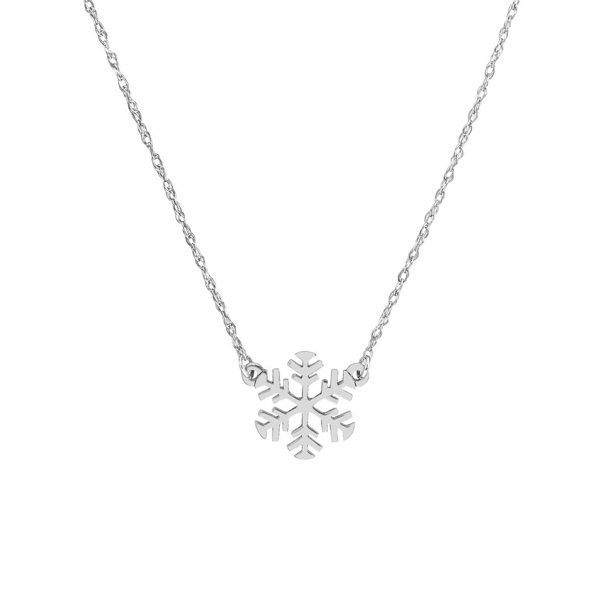 14K Solid Gold Snowflake Necklace - Elegant Snowflake Jewelry for Women - Perfect for Christmas Gifts, Winter Holidays & Special Occasions