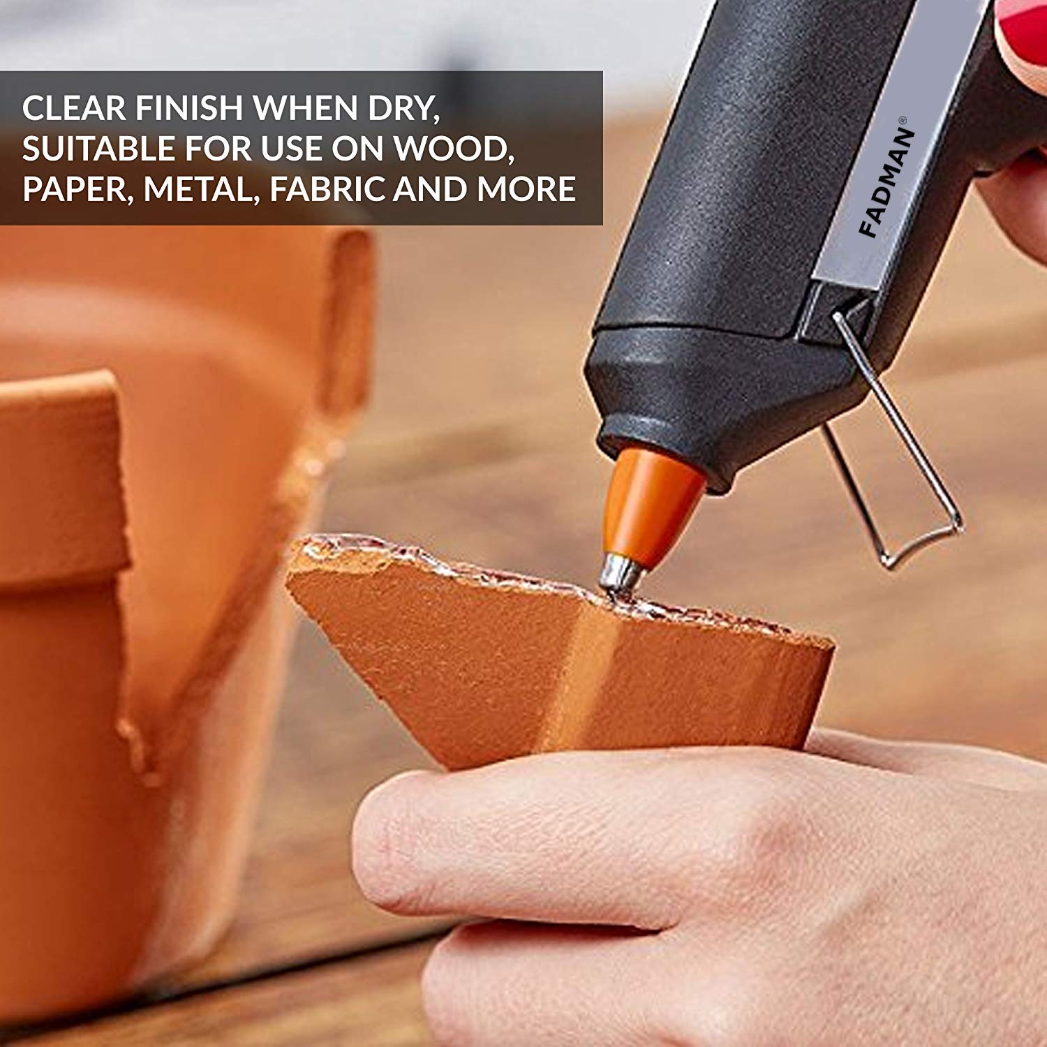 FADMAN 7mm Clear Transparent Hot Glue Sticks - 20 Pack Compatible with 20 Watt Glue Guns - Perfect for DIY Crafts, Home Repairs & School Projects