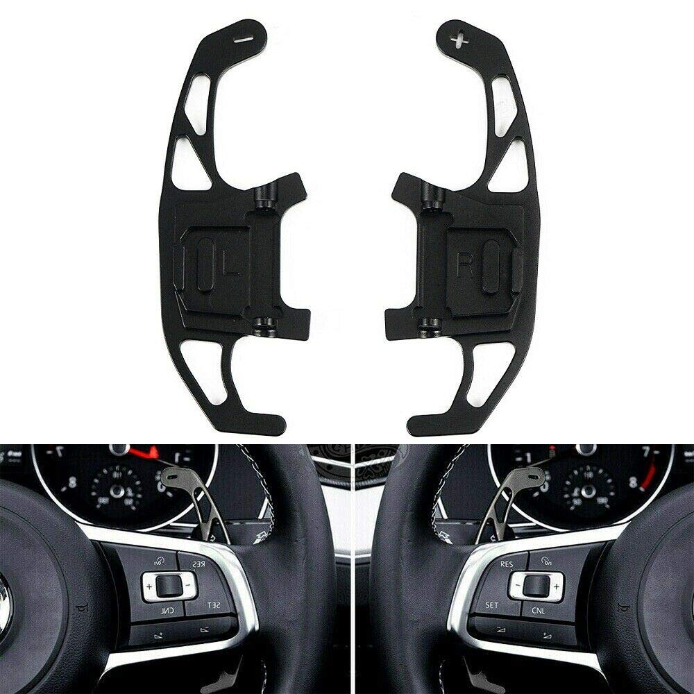 High-Quality Aluminum Paddle Shifters for VW Golf MK7 GTI R R-Line Scirocco (2014-2019) - Black Steering Wheel Shifter Extension - Enhance Driving Performance & Sporty Look
