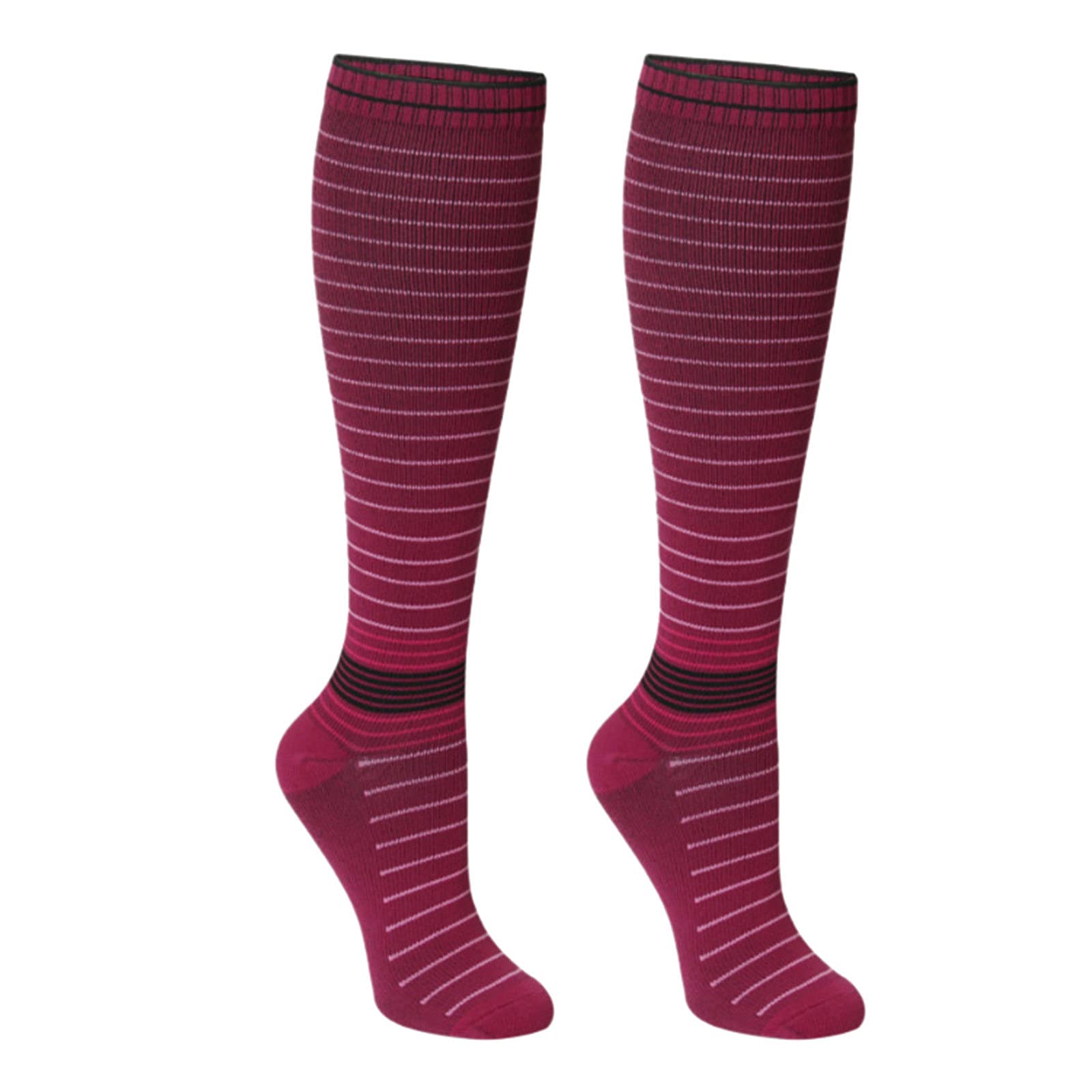 Breathable Compression Socks for Running & Cycling - Striped Athletic Socks for Men & Women - Perfect for Outdoor Sports, Gym Workouts & Marathon Training