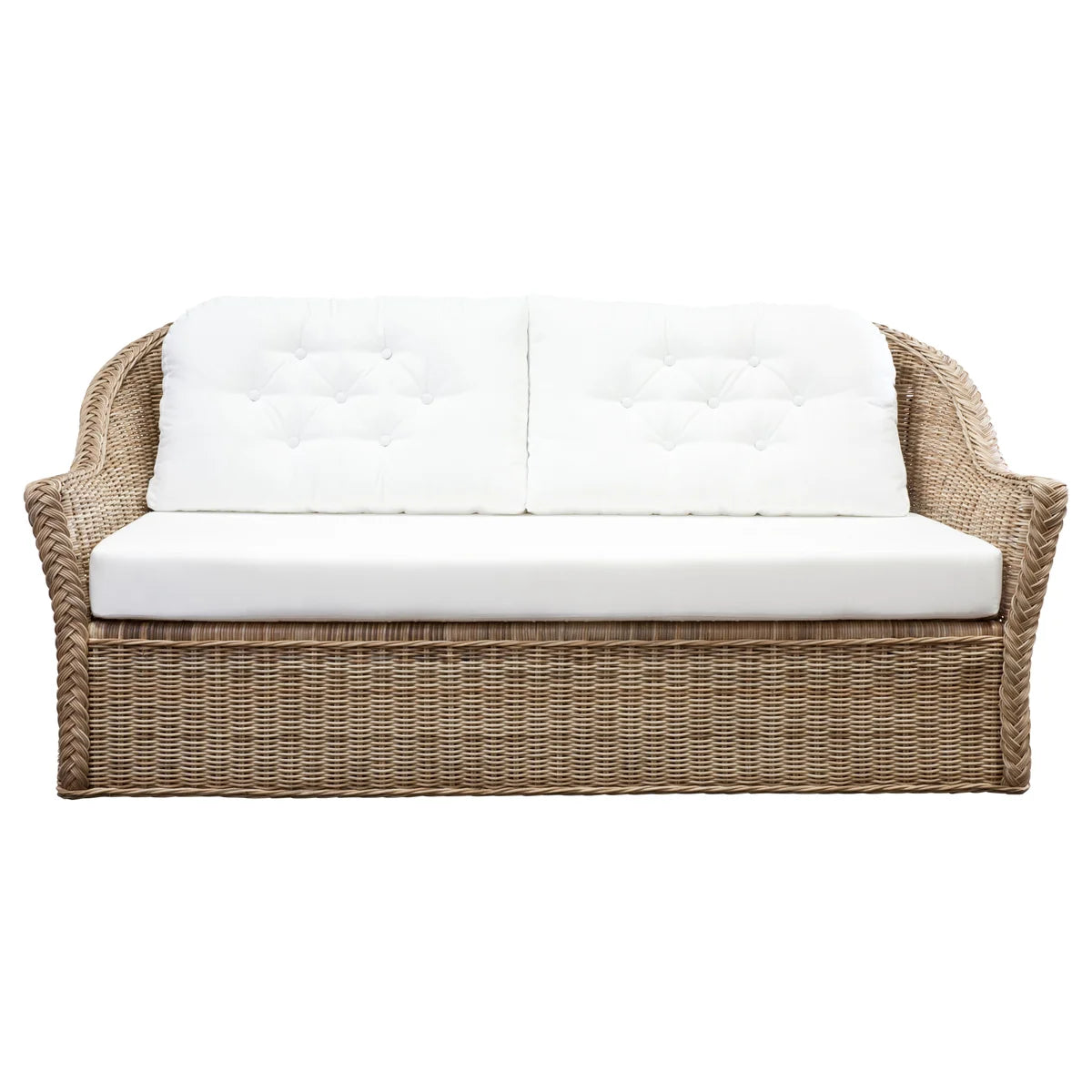 Braided Chatham 2-Seat Wicker Sofa - Outdoor Patio Furniture for Garden, Porch & Backyard Relaxation