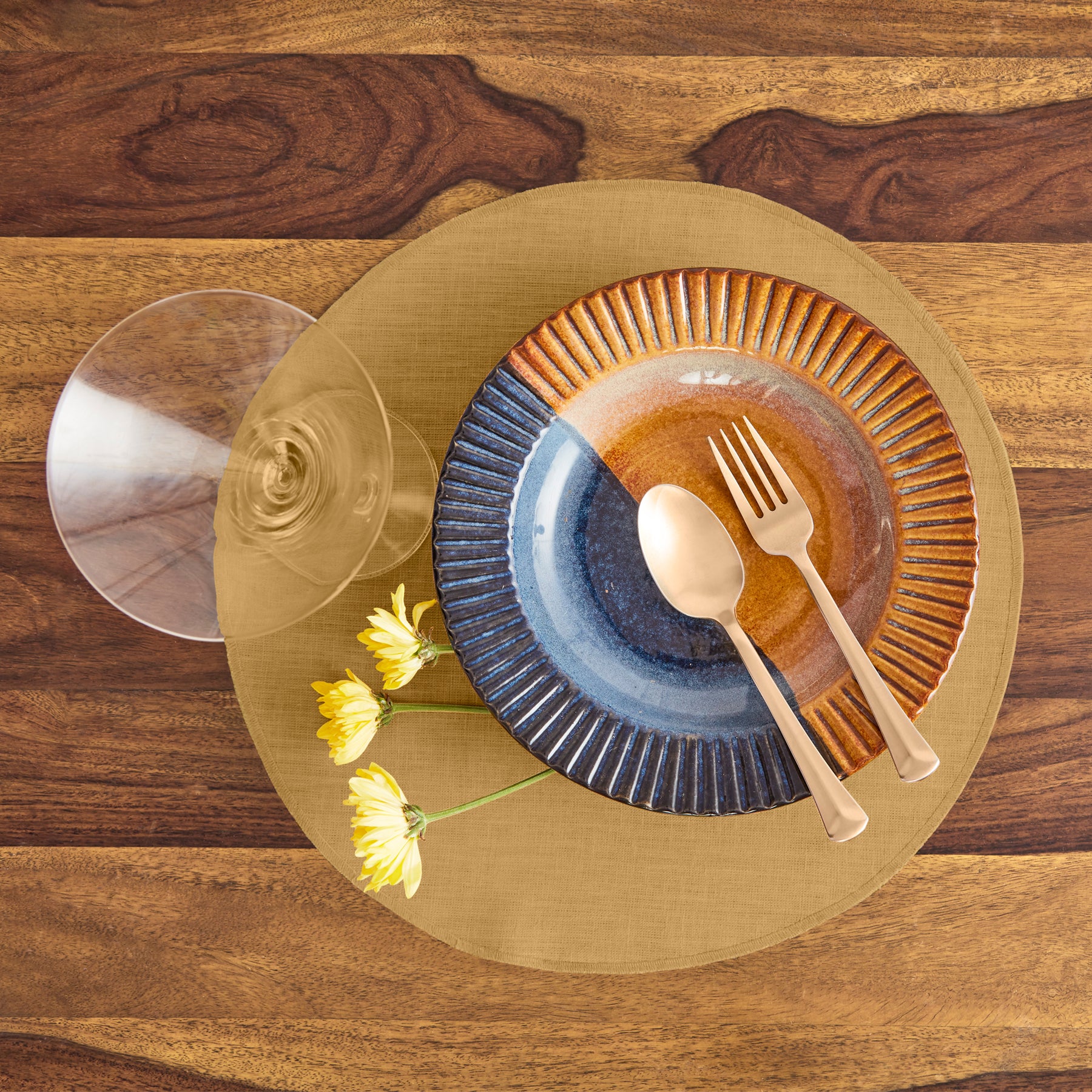 Premium Round Placemats Set of 4 - Non-Slip Heat Resistant Table Mats for Dining & Decor - Perfect for Dinner Parties, Holidays & Everyday Use