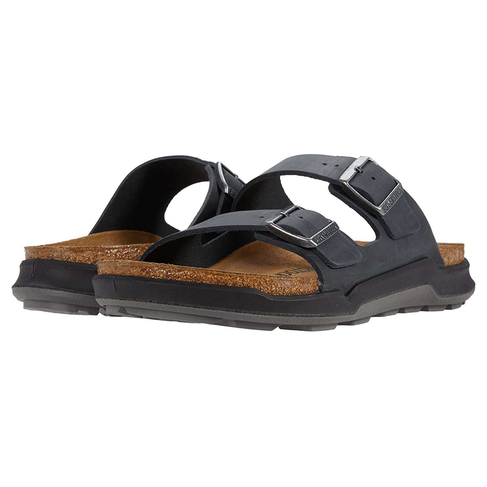 Birkenstock Women's Arizona Open-Back Sandals in Khaki Oil Leather - Comfortable Cork Footbed for Casual Wear, Walking & Outdoor Activities
