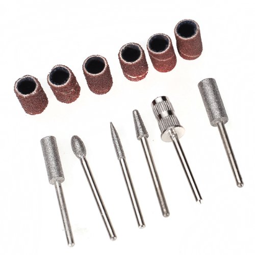 Professional Diamond Nail Grinding Bits Set for Manicure & Pedicure - Electric Nail File Drill Bits with Sanding Bands (Silver & Pale) - Perfect for Salon, Home Nail Care & DIY Beauty Treatments
