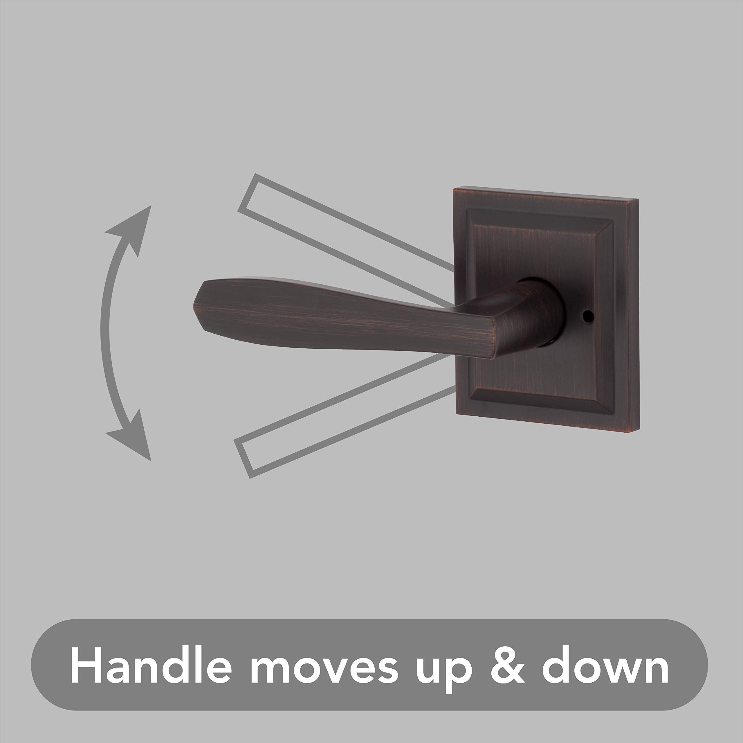 Baldwin Torrey Reversible Privacy Door Handle - Venetian Bronze Keyless Bedroom & Bathroom Lock with Microban Protection | Ideal for Interior Doors, Home Security & Modern Living Spaces
