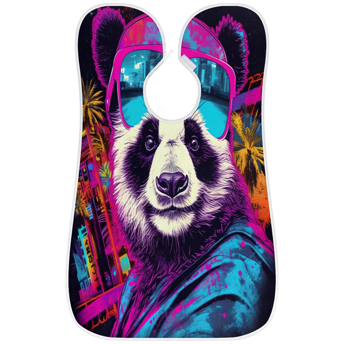 Panda Neon Beard Shaving Bib for Men - Waterproof Hair Dye Apron & Makeup Cape for Barber Styling, Haircut, Beard Trimming - Perfect Salon & Home Grooming Accessory (Great Gift for Barbers & Stylists)