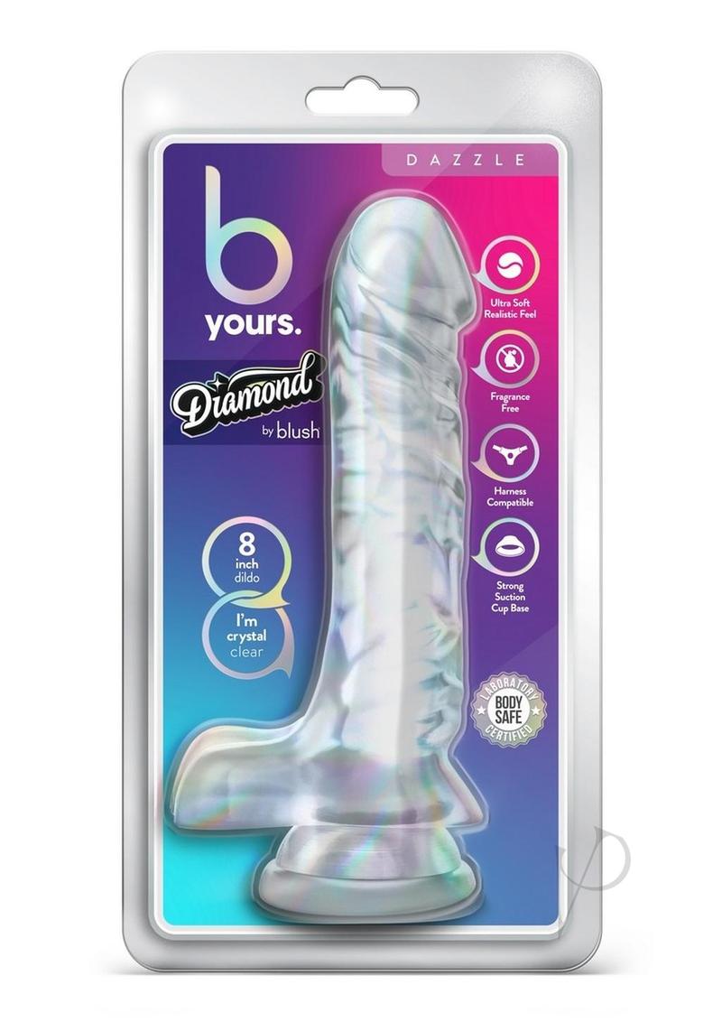 B Yours Diamond Dazzle Dildo 9 Inch Clear - Premium Adult Toy for Couples & Solo Play, Perfect for Sensual Exploration & Intimate Pleasure