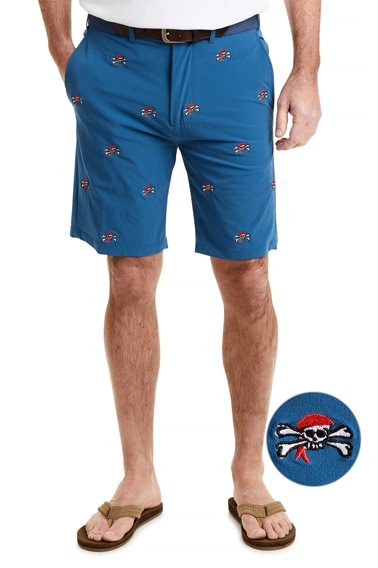 ACKformance Men's Shorts - Abyss Blue Pirate Skull Design | Comfortable & Stylish for Outdoor Activities, Gym, and Casual Wear