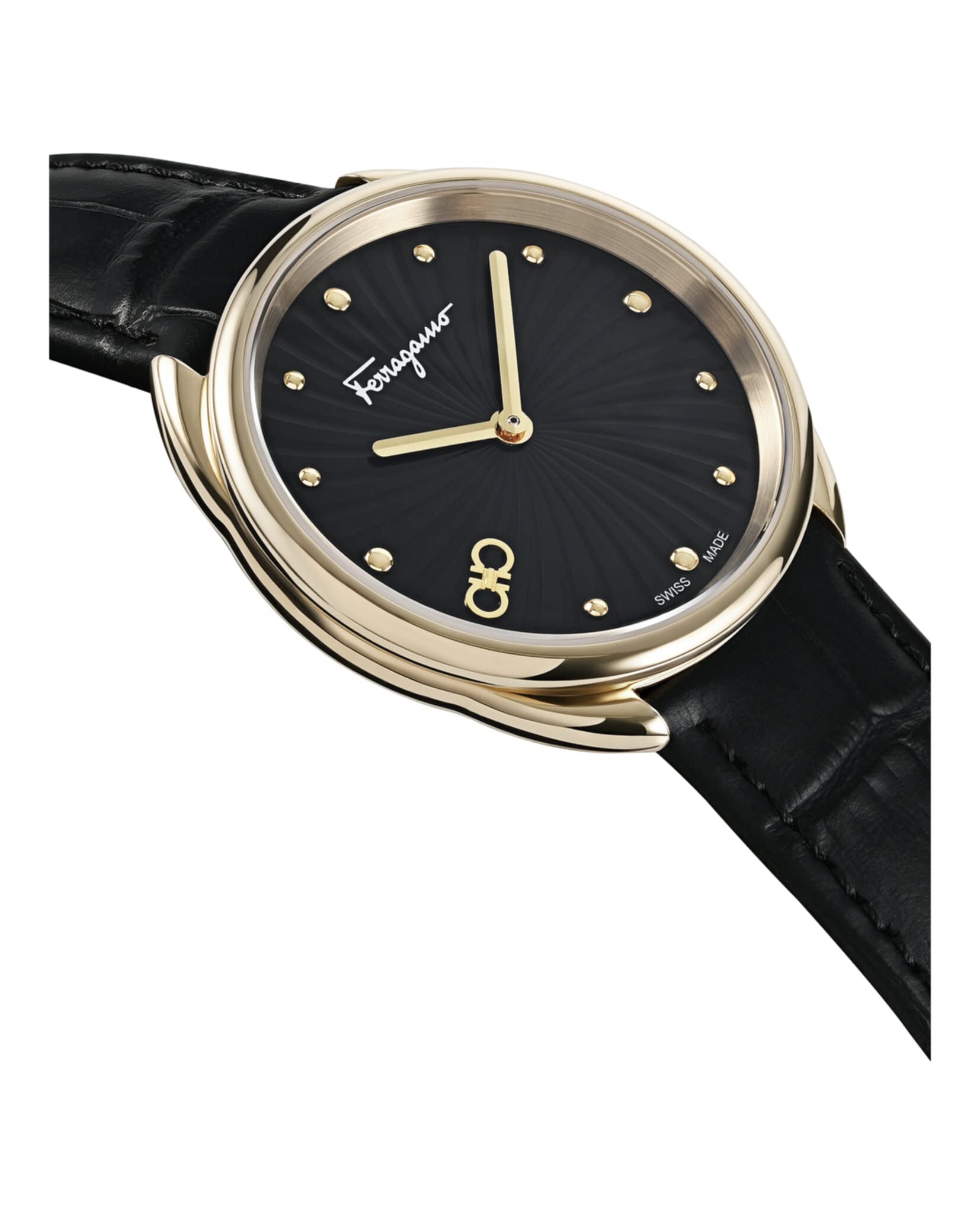 Ferragamo Women's Swiss Made Leather Strap Watch - Cuir Collection - Perfect for Business, Casual & Special Occasions