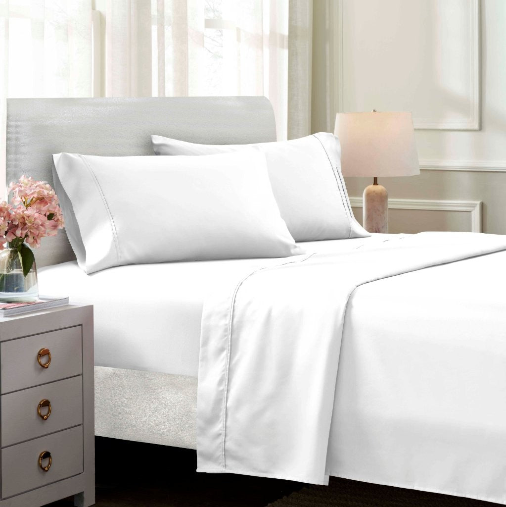 Premium 1400-1500 Thread Count Cotton Blend Deep Pocket Bed Sheet Set - Ultra Soft & Breathable for a Comfortable Sleep - Perfect for Master Bedroom, Guest Room & Dorm