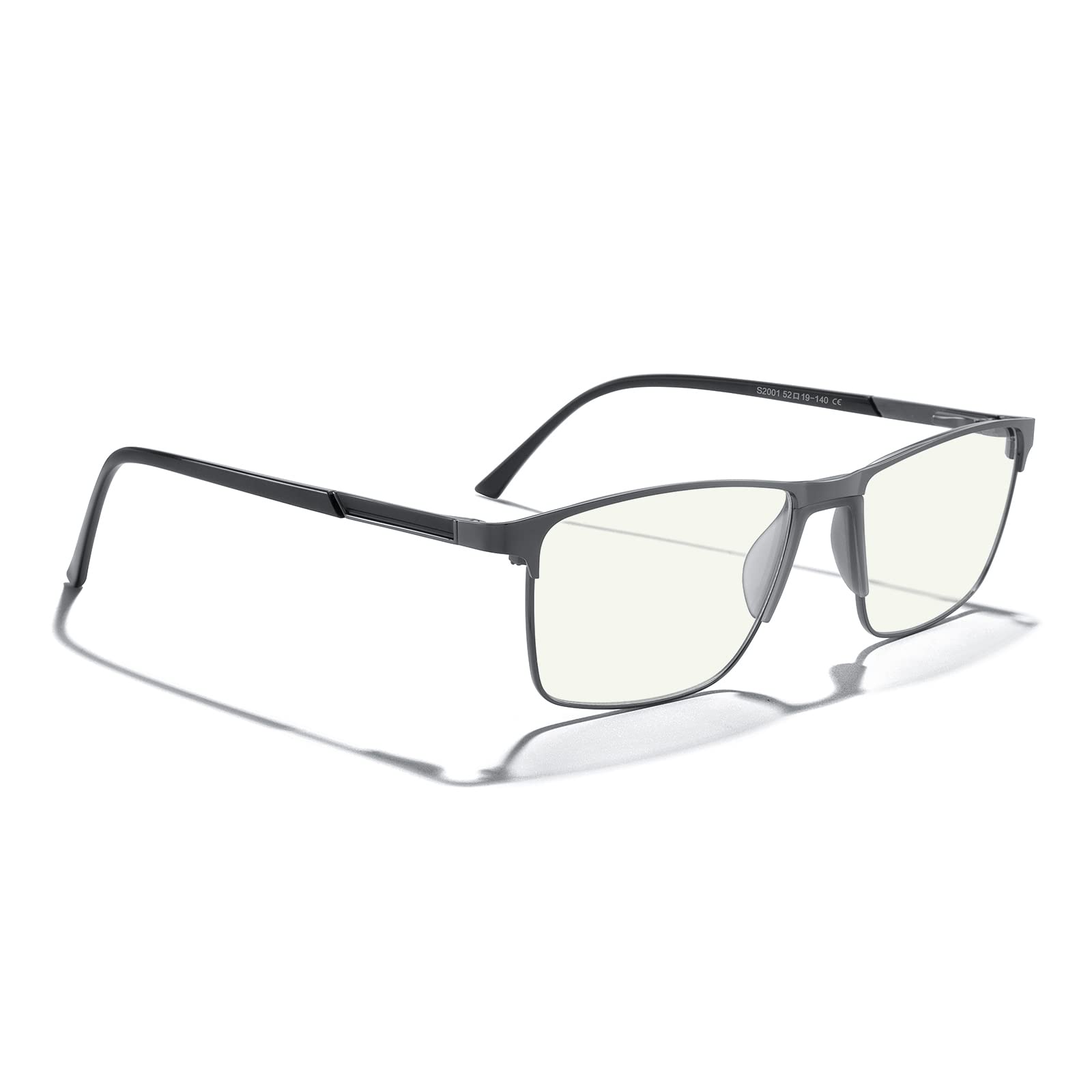 Blue Light Blocking Glasses for Men - Fashion Metal Frame Reading Glasses with Spring Hinge - Computer Glasses, Gaming Glasses & Night Driving Eyewear
