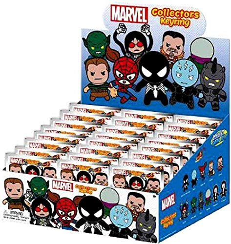 Marvel 3D Figural Keychain Mystery Box - 24 Pack Collectible Superhero Keyrings for Fans, Gifts & Party Favors | Perfect for Cosplay, Comic Con & Marvel Enthusiasts