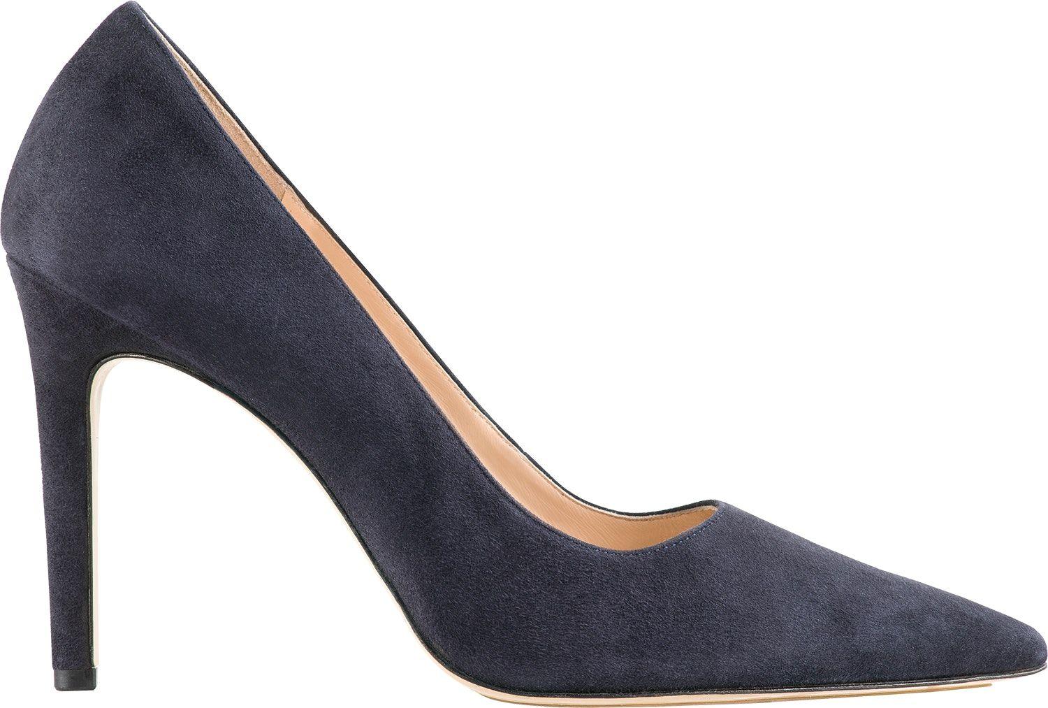 HOGL Women's Navy Blue Suede Stiletto Heels - Elegant High Heel Pumps for Office, Party & Evening Wear | Comfortable Dress Shoes for Women