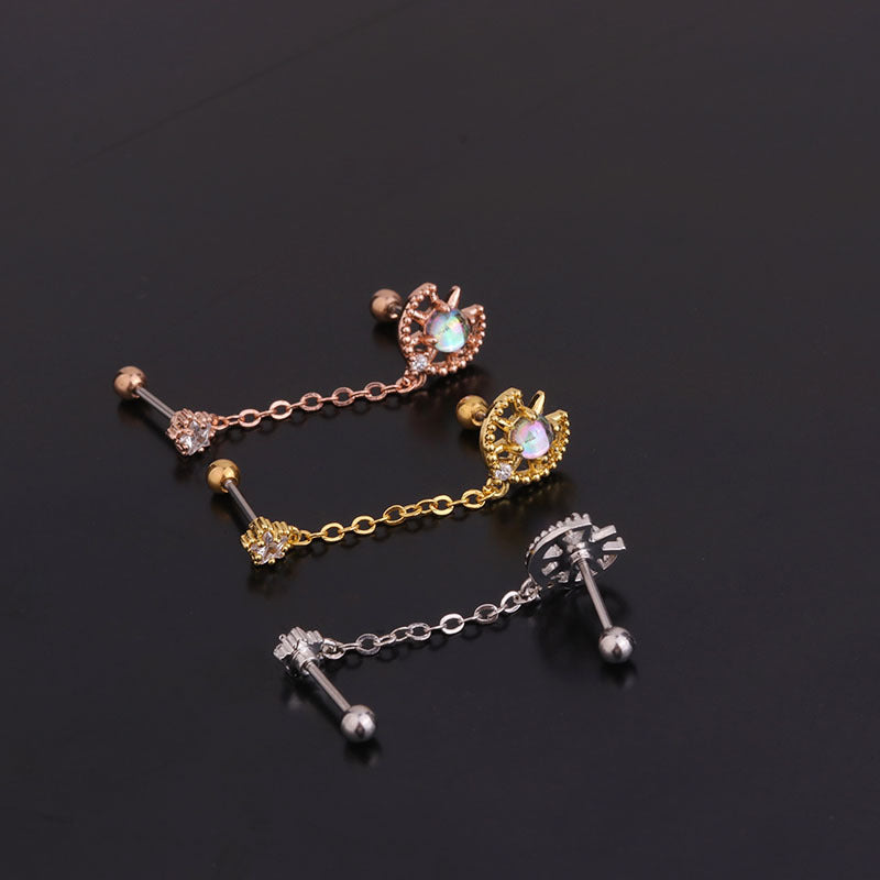 20G Butterfly Double Ear Piercing Earrings for Women - Hypoallergenic Stainless Steel Cartilage Hoops - HSPJ267 | Perfect for Daily Wear, Parties & Gifts