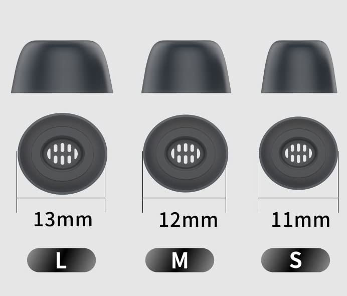 Google Pixel Buds Pro Ear Tips - 6 Pairs Soft Silicone Replacement (S/M/L, Black) for Comfort & Noise Isolation